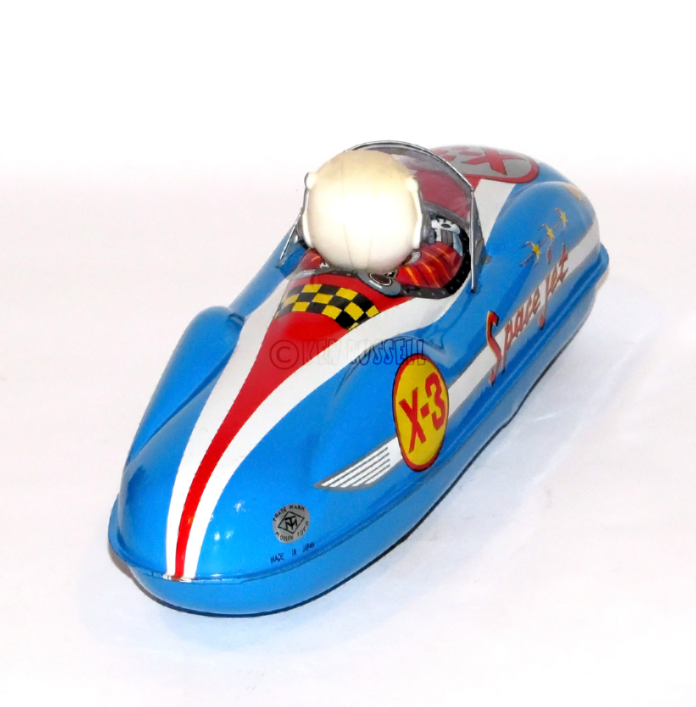 1966 RARE MODERN TOYS FRICTION SPACE JET X 3 CAR JAPAN  