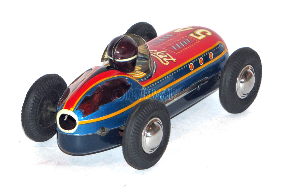 1954 VINTAGE FRICTION SPARKING BANDAI ROCKET CAR JAPAN  