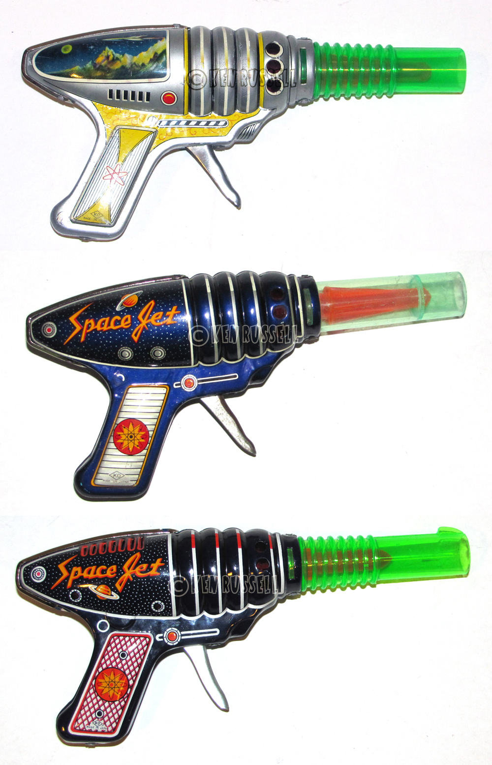 1974 KO FRICTION SPARKING SPACE SUPER JET RAY GUN JAPAN  