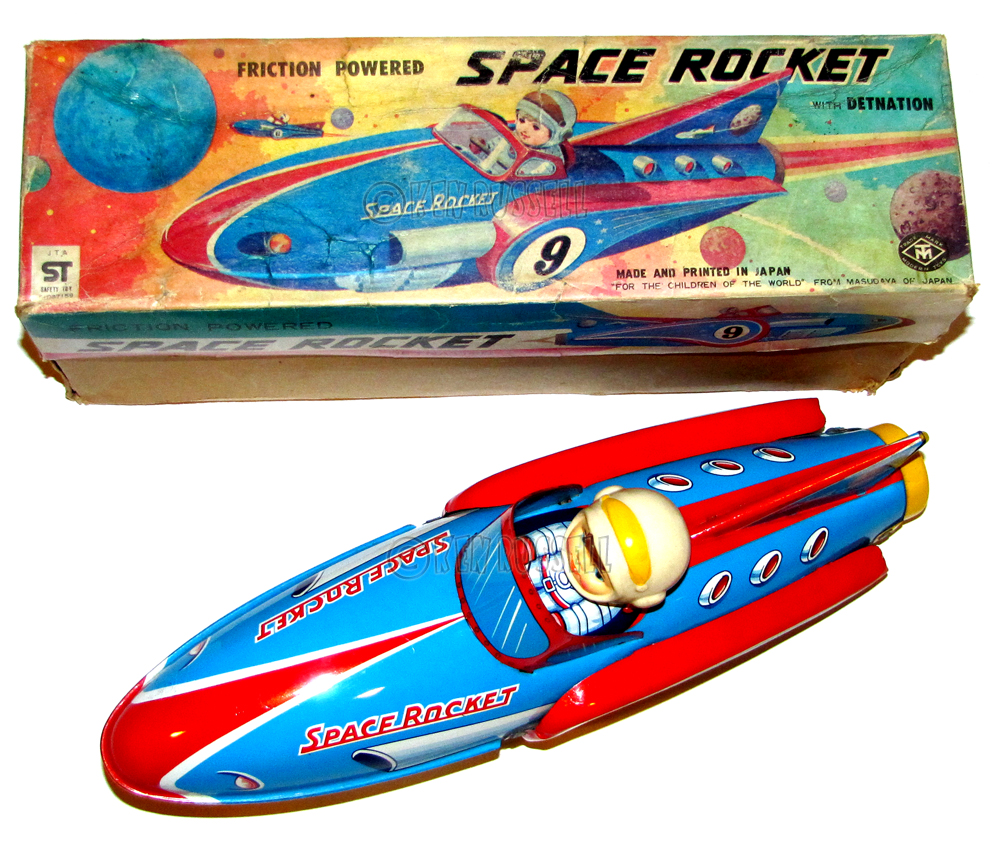 1971 VINTAGE MODERN TOYS FRICTION SPACE ROCKET JAPAN  